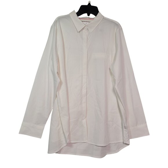 Modern Ambition Women's Long Sleeve White Button-Up Collared Shirt Size Large - Picture 1 of 13
